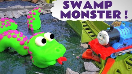 Thomas and Friends Toy Train Story - The Swamp Monster - A fun Play Doh  toy story for kids