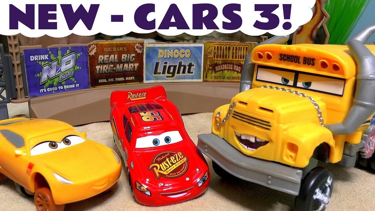 Cars Demolition Derby from Cars 3 with Lightning McQueen Miss Fritter  and  Mater - Fun story for kids