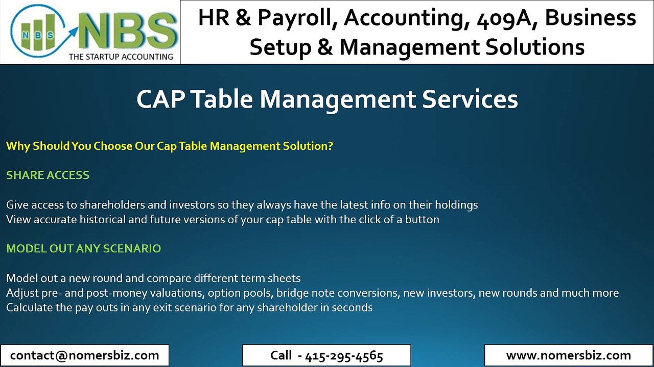 CAP Table Management Services - NomersBiz