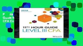 Popular Wiley 11th Hour Guide for 2018 Level III CFA Exam
