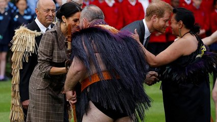 Watch: Harry and Meghan rub noses in traditional Maori greeting
