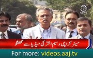 Mayor Karachi Waseem Akhtar media talk