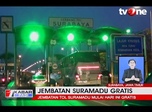 Tol Jembatan Suramadu Gratis Mulai Hari Ini