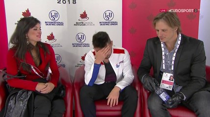 SC18 - Men SP - Commentators mention Hanyu (ESP ITA)