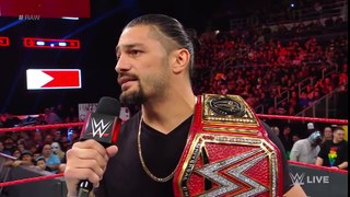 Roman Reigns relinquishes the Universal Title to battle his returning leukemia- Raw, Oct. 22, 2018