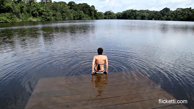 Swimming in a lake with piranhas