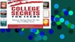 Library  College Secrets for Teens: Money Saving Ideas for the Pre-College Years