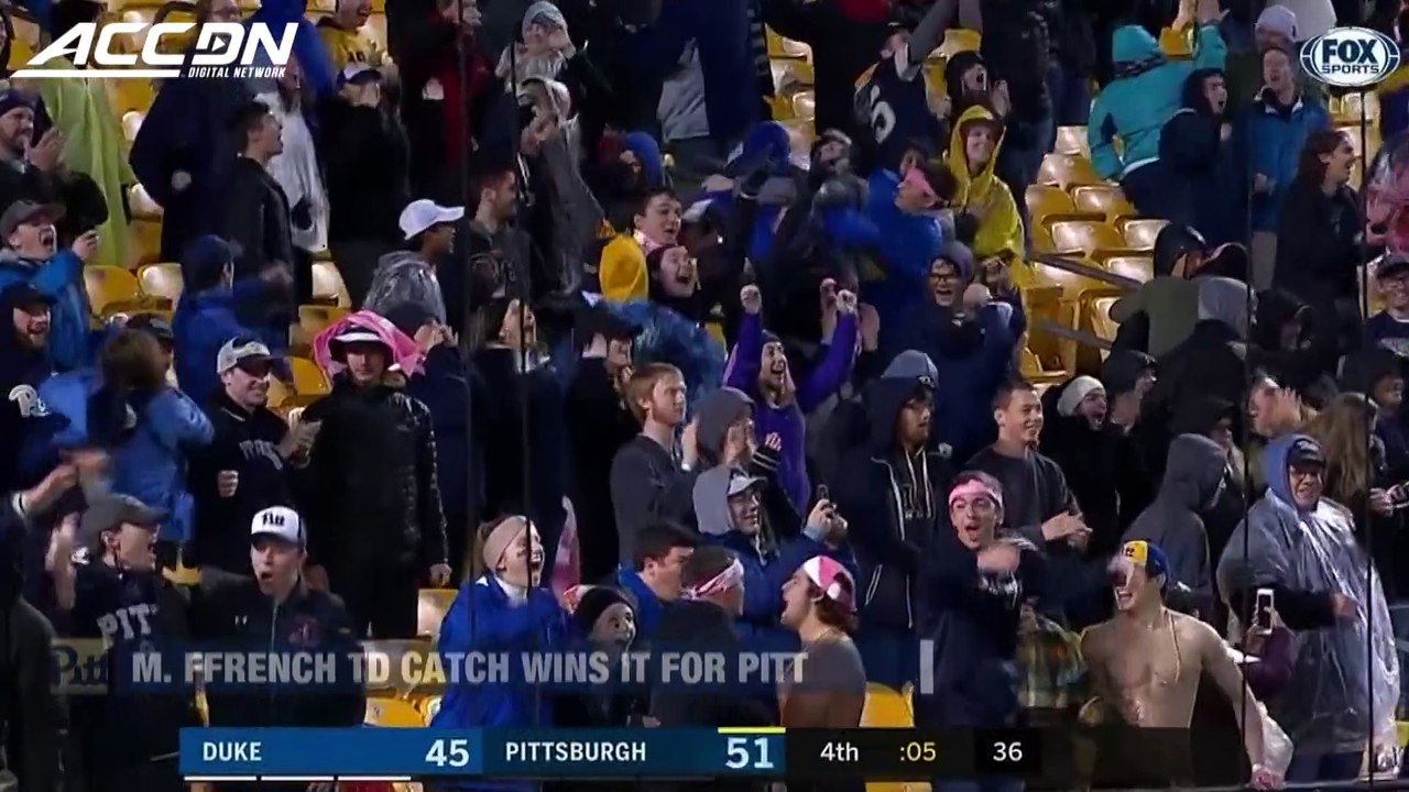 Pitt WR Maurice Ffrench Last-Second TD Catch Beats Duke