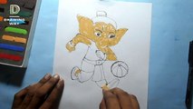 How to draw Ganesh ji playing football _ soft pastel drawing ( 300)