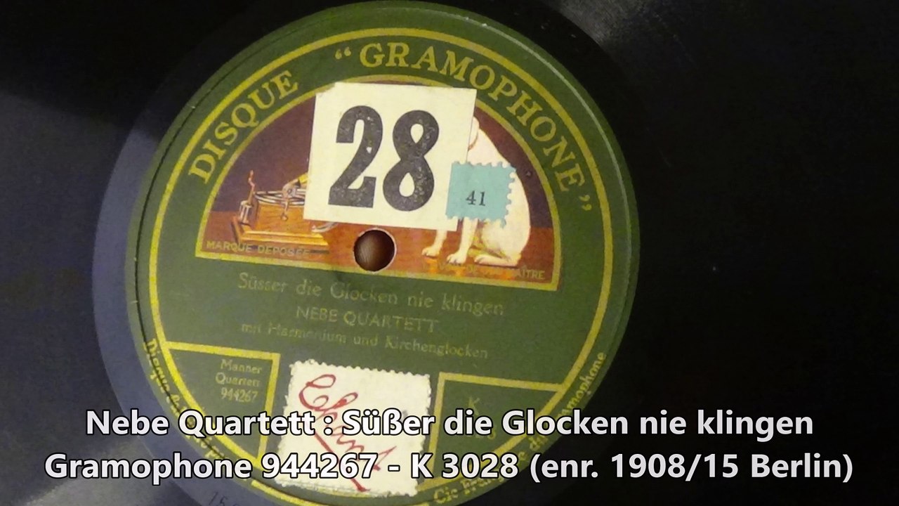 Nebe Quartett - Süßer die Glocken nie klingen  - 78RPM Gramophone - Noel allemand