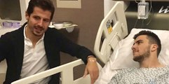 Emre Belözoğlu, Sakatlanan Fenerbahçeli Oğuz Kağan Güçtekin'i Ziyaret Etti