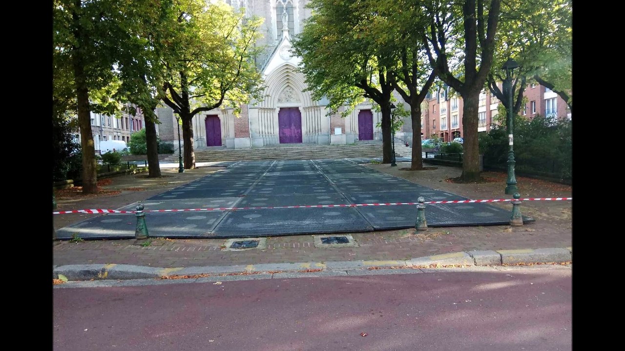 Église Saint-Martin à  Amiens - Chantier TSPS avec plaques de répartition Tufftrack