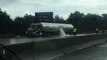 Fuel Tanker Spills its Load onto Highway