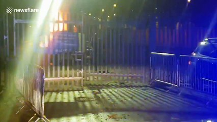Eyewitness video shows flames engulf Leicester City owner's helicopter
