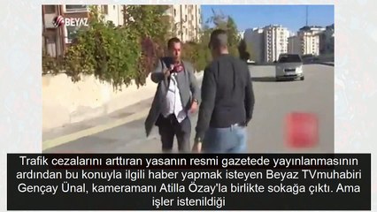 Beyaz TV muhabirini sokak ortasında evire çevire dövdü