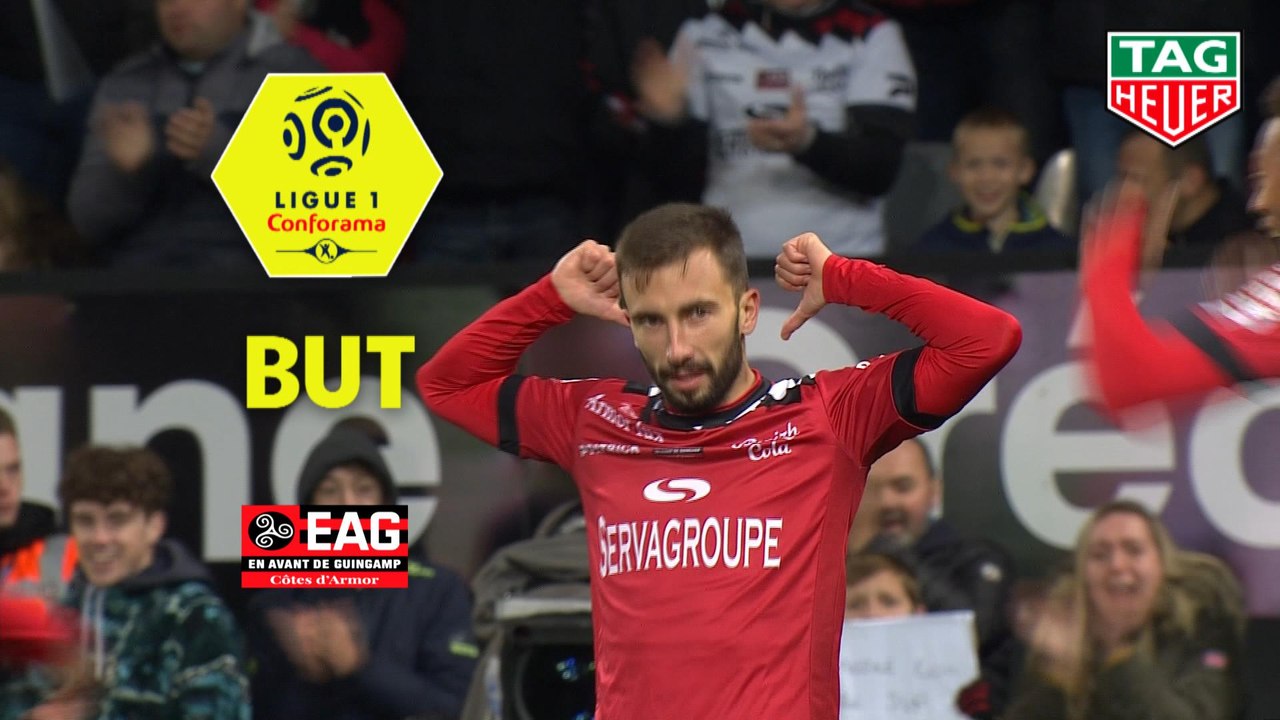 But Nicolas BENEZET (6ème) / EA Guingamp - RC Strasbourg Alsace - (1-1) - (EAG-RCSA) / 2018-19