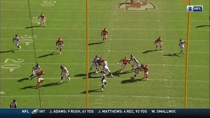 Chris Jones envelops Keenum on sack