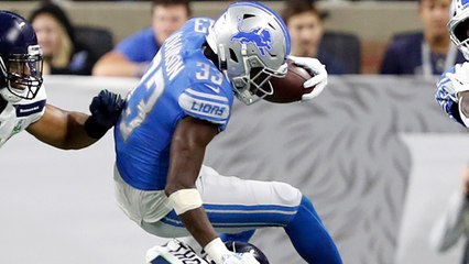Kerryon Johnson tosses aside defense for first down