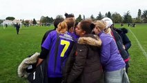 Scène de joie des Seniors Féminines aprés leur victoire à Rhône Crussol
