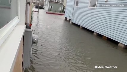 Download Video: Entire neighborhood underwater from nor'easter flooding