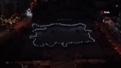 Lise öğrencileri bedenleriyle Türkiye haritası yaptı