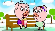 Piggy Family Cartoon Episodes | Larry Baby Pig & Sister Lola Eating Popcorn | Kiddy Universe TV