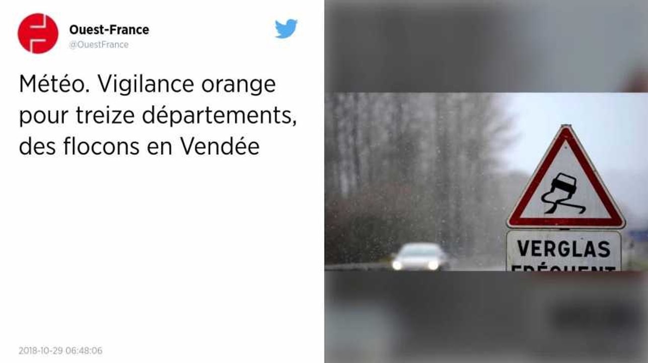 Météo. Vigilance orange pour treize départements, des flocons en Vendée