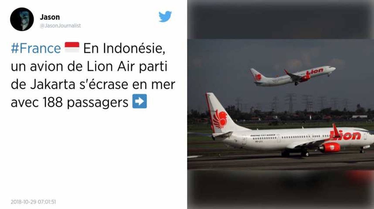 Indonésie. Un avion de Lion Air s’abîme en mer...