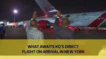 What awaits KQ's direct flight on arrival in New York