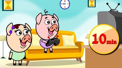 Piggy Family Cartoon Episodes | Baby Piggy Playing VIdeo Games | Kiddy Universe TV