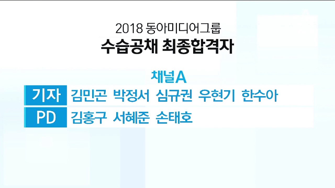 채널A·동아일보 수습 공채 14명 합격