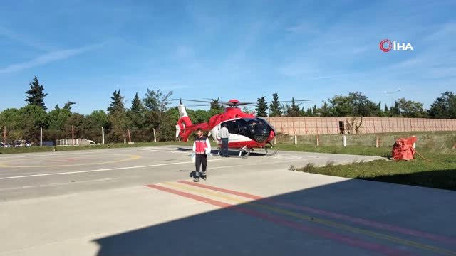 Hayati Tehlikesi Bulunan Hastanın Yardımına Ambulans Helikopter Yetişti