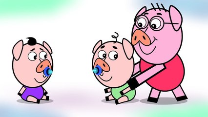 Piggy Family Cartoon Episodes | Baby piggy playing with toys | #KiddyUniverse TV
