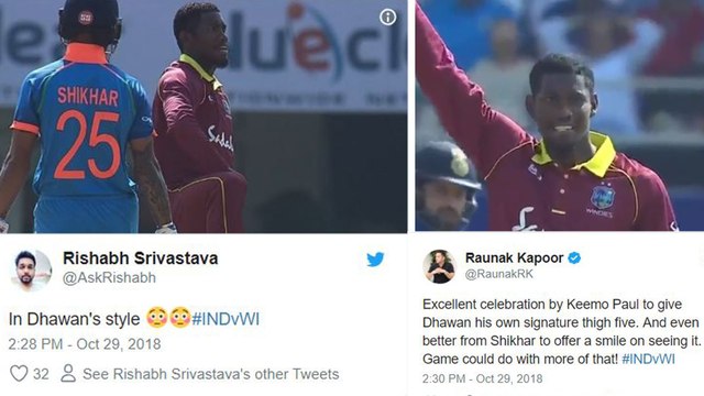 India vs Westindies 2018 4 Odi : Shikhar Dhawan Gets Comments From Twitter | Oneindia Telugu