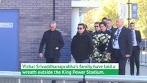 Vichai Srivaddhanaprabha's family lay wreath outside King Power Stadium