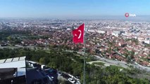 Eskişehir'in En Yükseğine Dev 'Türk Bayrağı'... Bayrak Havadan Görüntülendi