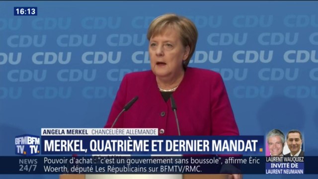 Angela Merkel annonce que son quatrième mandat de chancelière sera le dernier