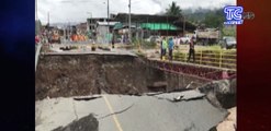 Zamora Chinchipe- instalan puente en El Pangui tras colapso de viaducto por fuertes lluvias