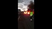 Un choque múltiple en Arona deja dos coches ardiendo y cuatro hombres heridos