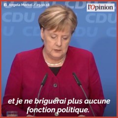 Angela Merkel annonce qu’elle quittera la chancellerie à la fin de son mandat en 2021