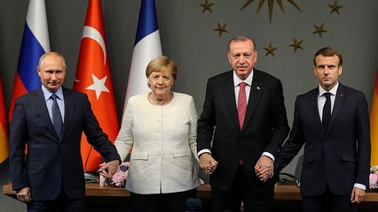 Macron, Merkel, Putin and Erdogan holding hands — an unlikely photo | Raw Politics