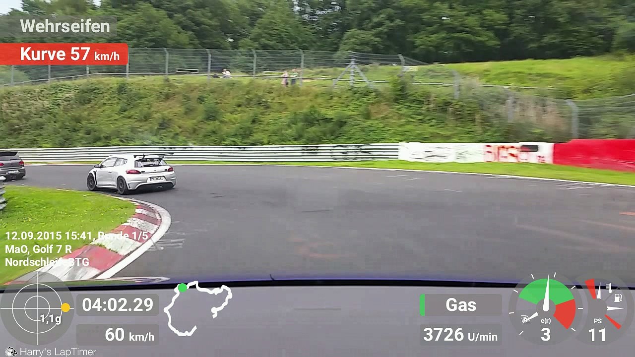 Most exciting & funny Lap ever | 3 VW 'R' Cars chasing Porsche 997 turbo S | Big Fun on Nordschleife | Golf 7 R & Golf 6 R & Scirocco RS | Through heavy Traffic