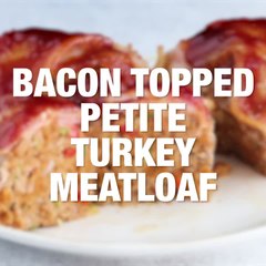 Bacon Topped Petite Turkey Meatloaf with BBQ Sauce