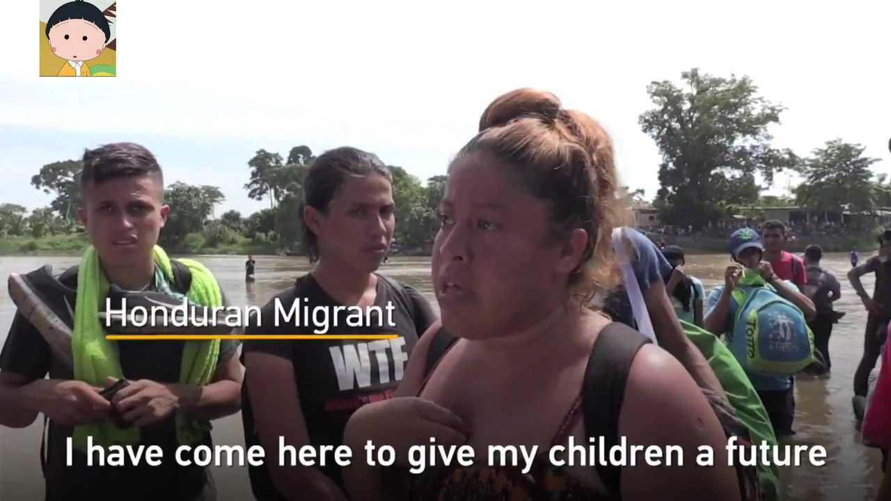 Hundreds of Hondurans crossed a river into Mexico in a fresh wave of migrants heading to the US on October 29.
