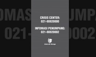 Berikut Nomer Crisis Center Lion Air yang Bisa Dihubungi