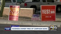Valley business owner battling political sign blight