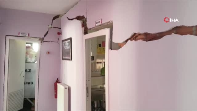 Samsun'da Anaokulunun Duvarında Çatlaklar Oluştu