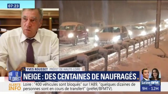 Neige : Selon le préfet, il y a toujours plusieurs centaines de véhicules bloqués en Haute-Loire