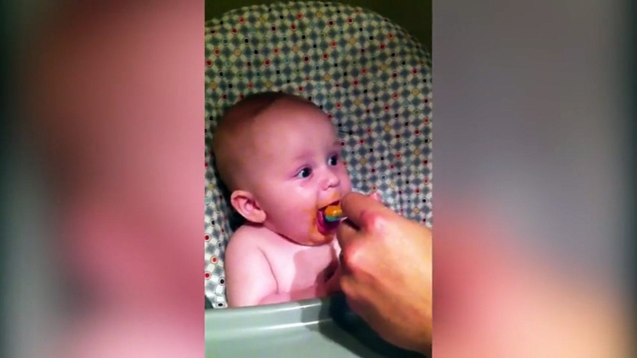 Les bébés hilarants essaient la nourriture pour la première fois