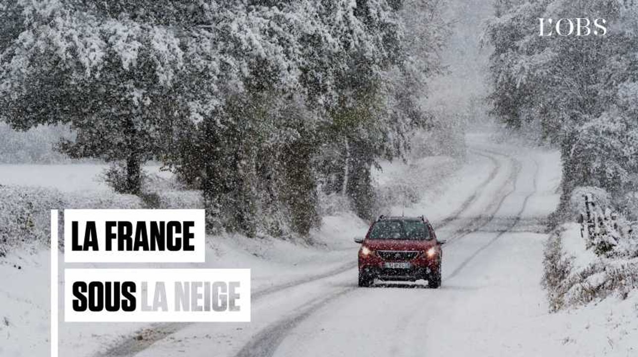 Automobilistes bloqués, foyers sans électricité, routes impraticables : les images de la France enneigée